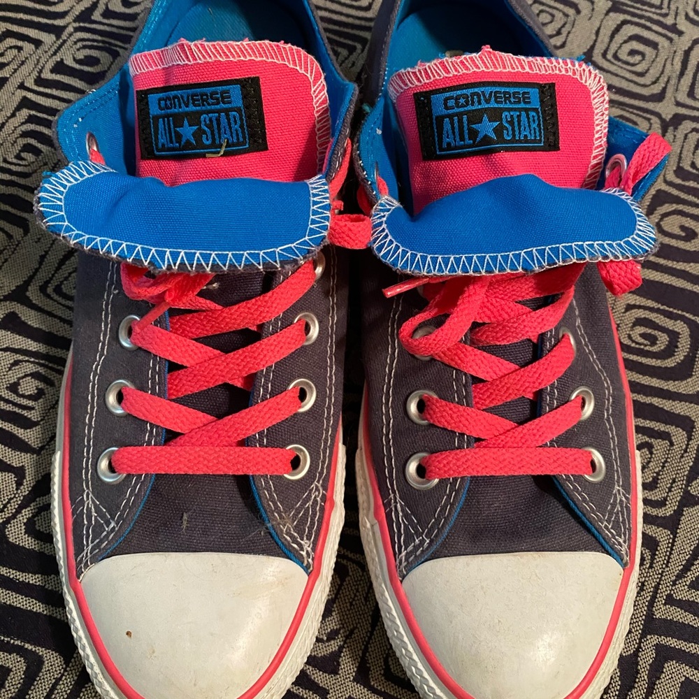 Blue and Pink All Star Converse